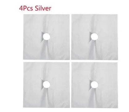 1/2/4pcs Stove Protector Cover Liner Non-Stick Aluminum Foil Dishwasher Safe Protective Foil Kitchen Accessories - Jaazi Intl