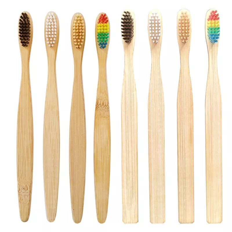 1/2PCS Bamboo Toothbrush Environmentally Health Soft Fibre Wood wooden Tooth brushes for Adult Children Tooth Brush Eco products - Jaazi Intl