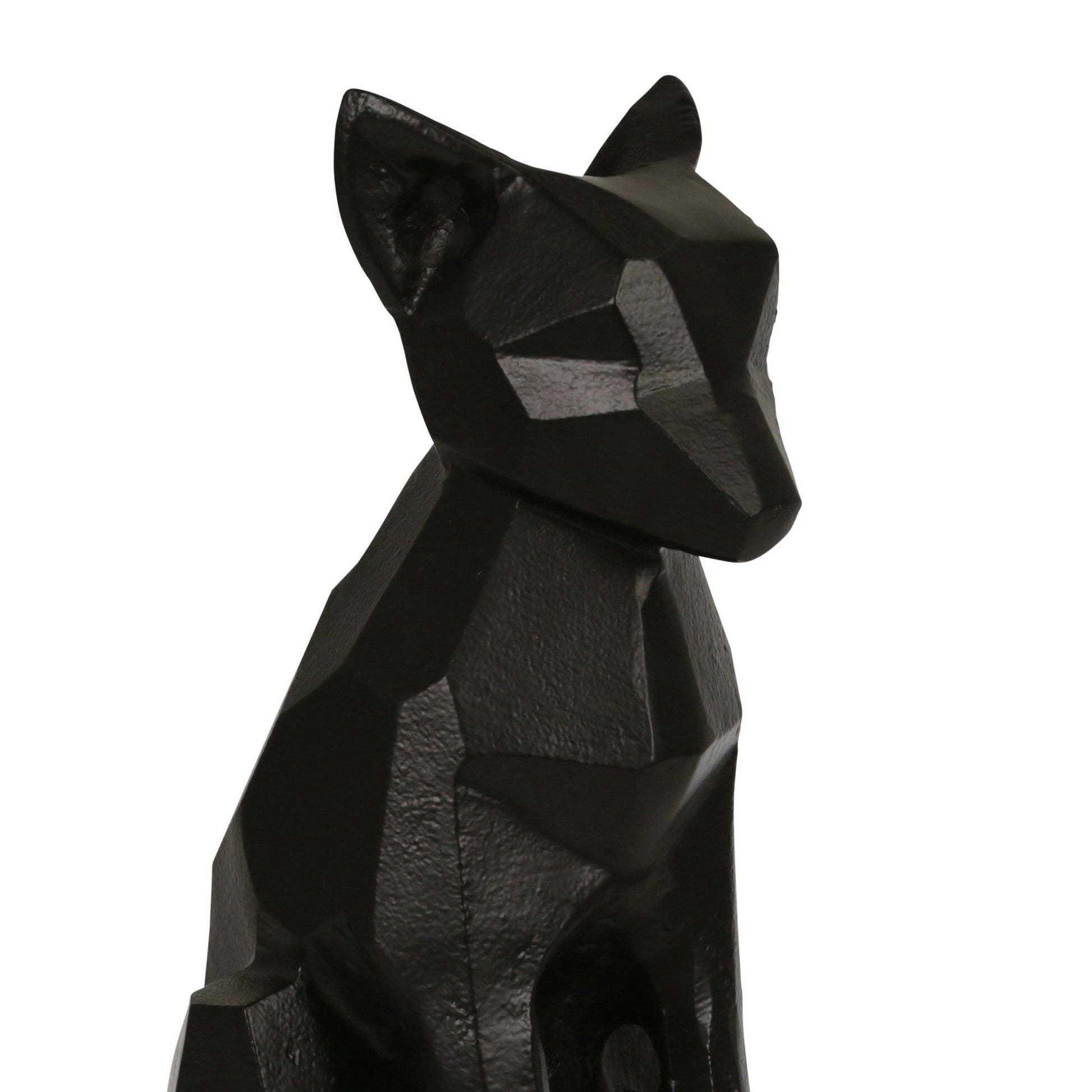 15 Inches Faceted Metal Frame Dog Figurine, Black - Jaazi Intl