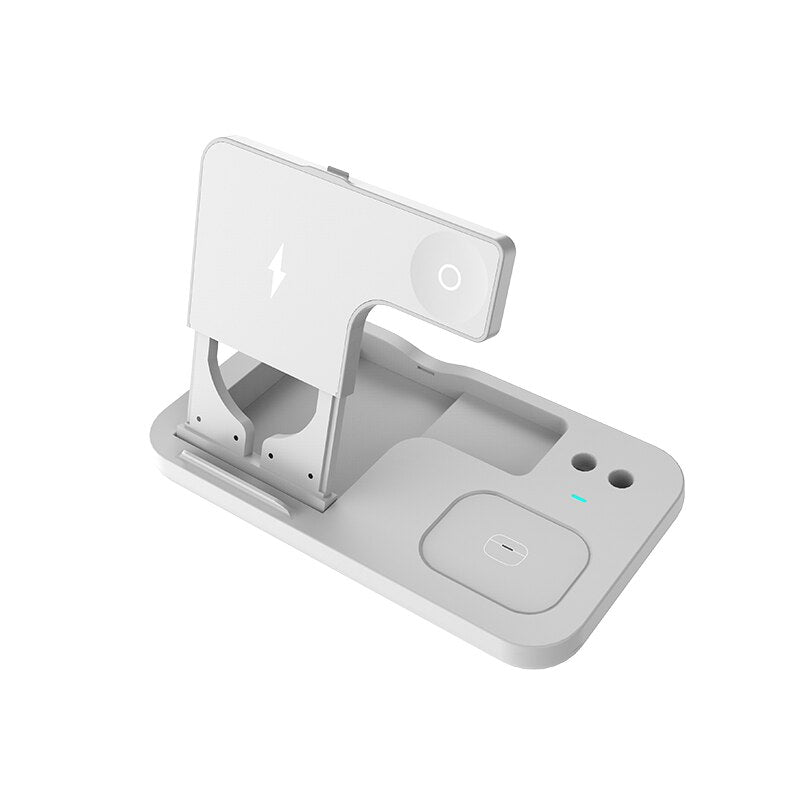 15W Fast Charge 4 In 1 QI Wireless Charger Dock Station For iPhone 11 12 Pro MAX Apple Watch Airpods Pro Charging Stand - Jaazi Intl