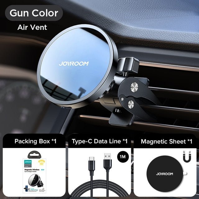 15W Qi Magnetic Car Phone Holder Wireless Charger - Jaazi Intl