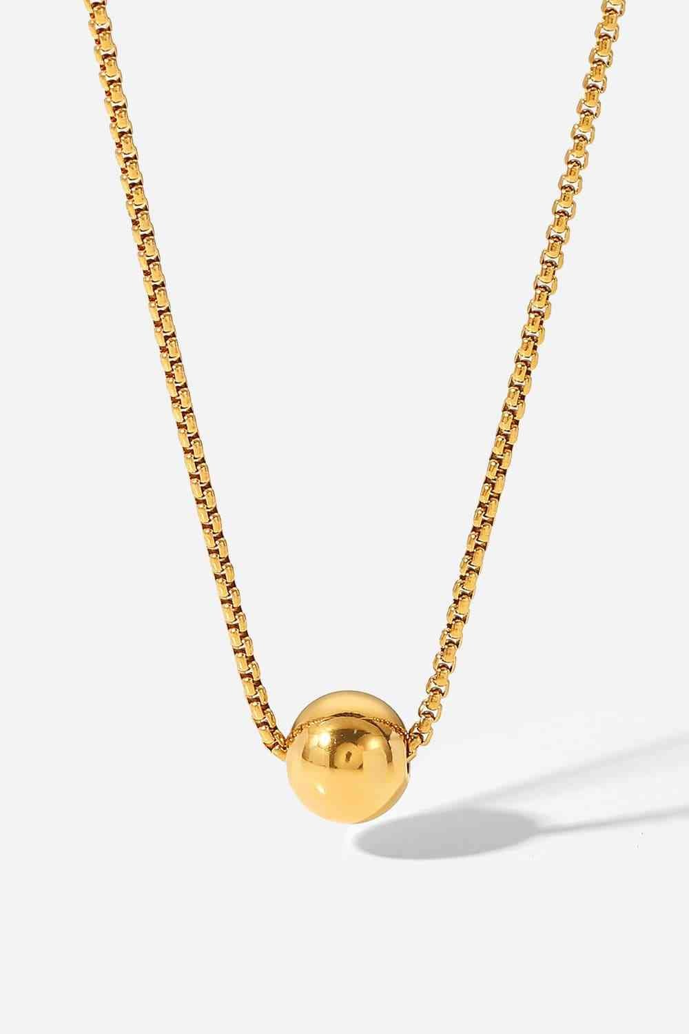 18K Gold-Plated Round Shape Pendant Necklace - Jaazi Intl