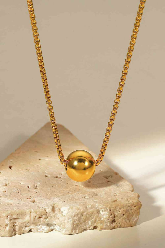 18K Gold-Plated Round Shape Pendant Necklace - Jaazi Intl