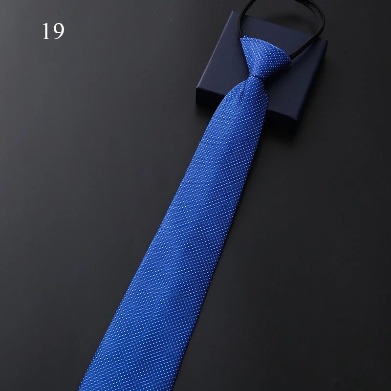 1pc Fashion Lazy Zipper Men Tie Daily Wear Cravat Wedding Party Gift Classic Solid Flower Floral Jacquard Necktie Accessories - Jaazi Intl