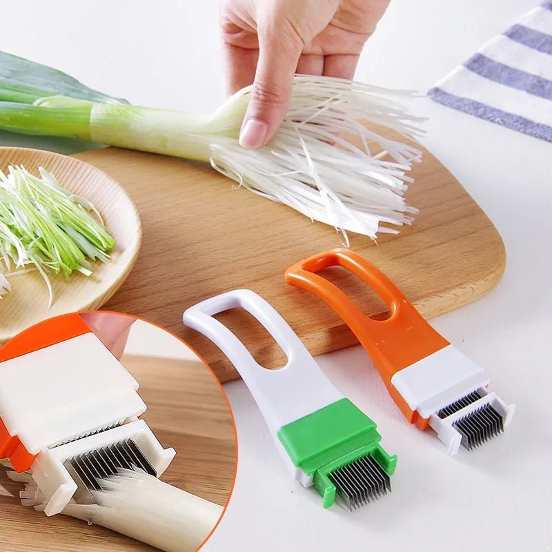 1pc Onion Vegetable Cutter slicer multi chopper Scallion Kitchen knife Shred Tools Slice Cutlery Cooking Tools - Jaazi Intl