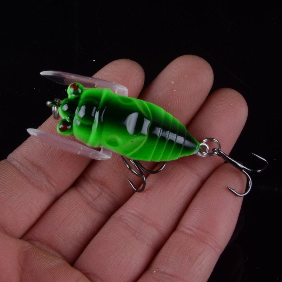 1pcs Bionic Cicada Hard Bait Fishing Lures 40mm/6.4g Simulation Minnow Fishing Wobblers Crankbaits Insect Fishing Tackle 3D Eyes - Jaazi Intl