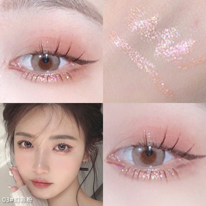 1Pcs Diamond Glitter Eyeshadow Liner Pencil Face Makeup Highlighter Long lasting Matte Pink Silkworm Champagne Gold Eyeliner Pen - Jaazi Intl