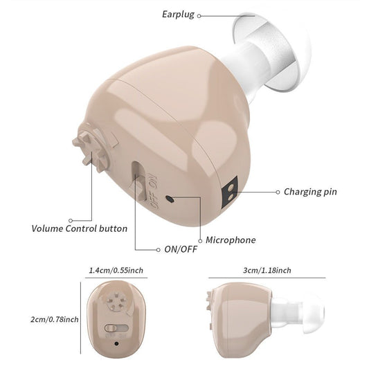 1pcs Sound Amplifier G-12 Hearing Aid Headphone Charging In-Ear USB Cradle Charging Hearing Aid - Jaazi Intl