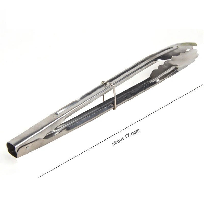 1pcs Stainless Steel Salad Tongs BBQ Kitchen Cooking Food Serving Utensil Tong Kitchen Accessories Tools Restaurant Food Folder - Jaazi Intl