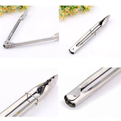 1pcs Stainless Steel Salad Tongs BBQ Kitchen Cooking Food Serving Utensil Tong Kitchen Accessories Tools Restaurant Food Folder - Jaazi Intl