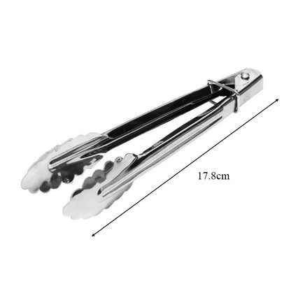 1pcs Stainless Steel Salad Tongs BBQ Kitchen Cooking Food Serving Utensil Tong Kitchen Accessories Tools Restaurant Food Folder - Jaazi Intl