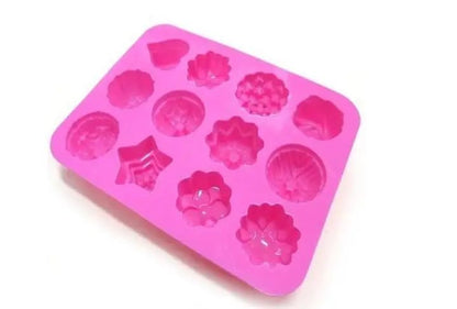 1Piece Small DIY Kitchen Silicon 12 Flowers Form For Muffin Silikon Bakeware Rubber Baking Mould Chocolate Egg Tart Mold 20*16cm - Jaazi Intl