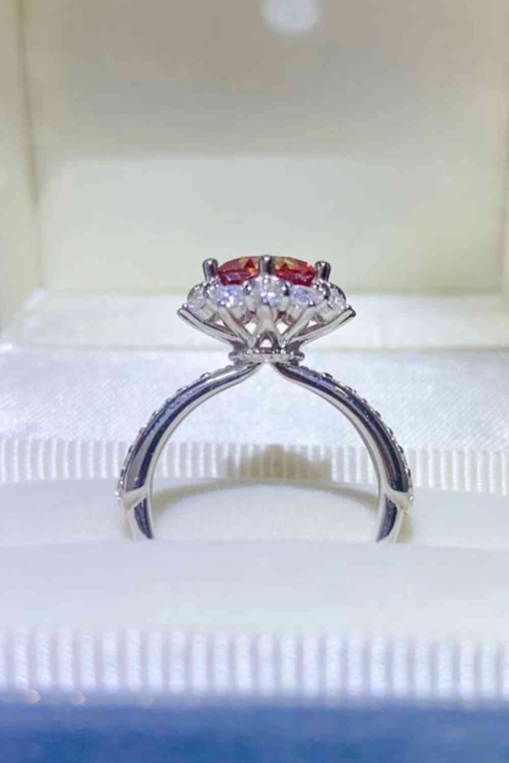 2 Carat Moissanite 925 Sterling Silver Halo Ring - Jaazi Intl