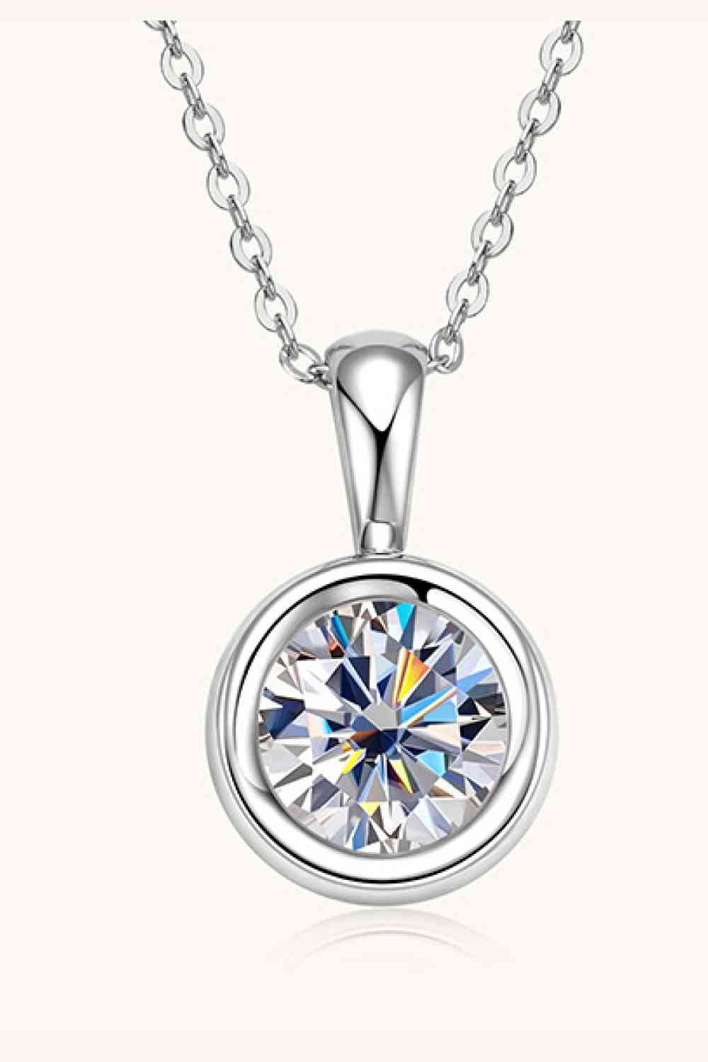 2 Carat Moissanite 925 Sterling Silver Necklace - Jaazi Intl