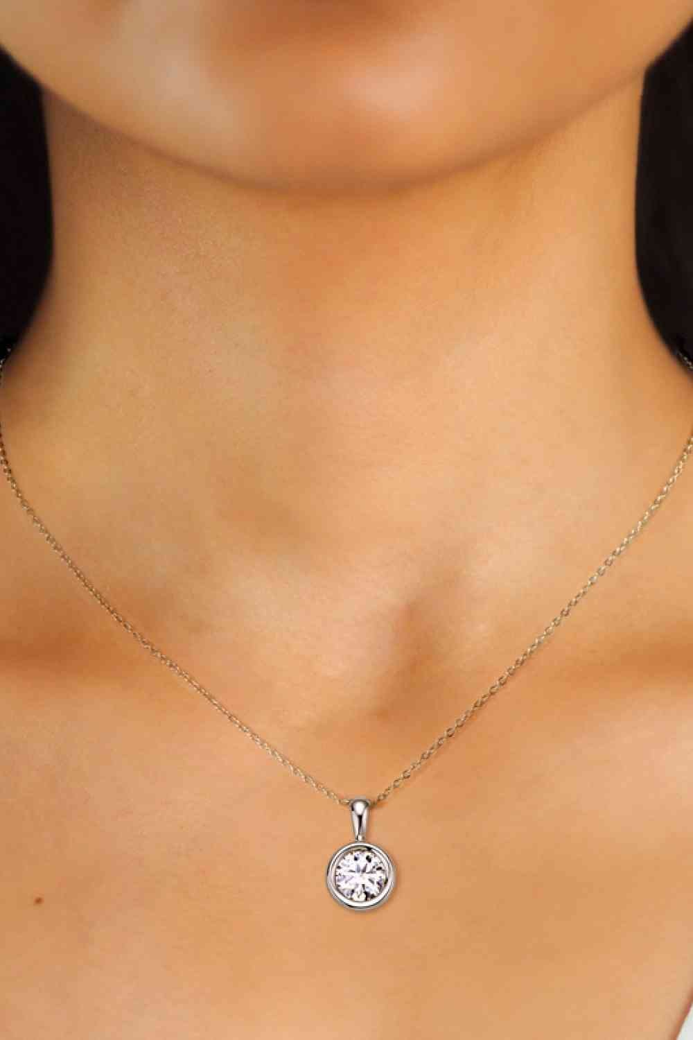 2 Carat Moissanite 925 Sterling Silver Necklace - Jaazi Intl