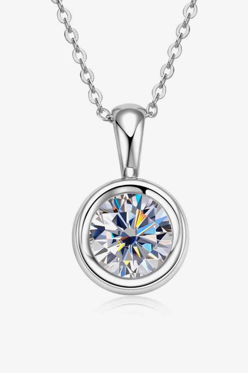 2 Carat Moissanite 925 Sterling Silver Necklace - Jaazi Intl