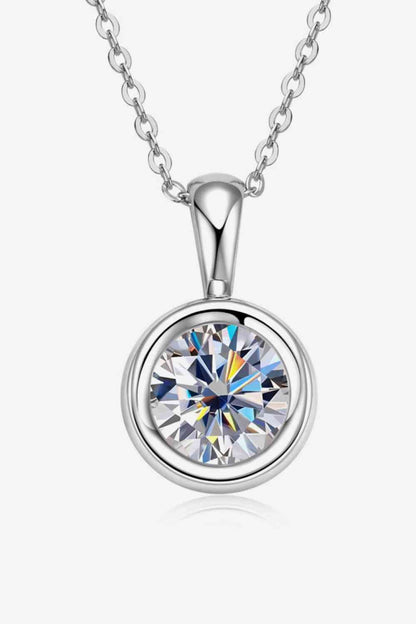 2 Carat Moissanite 925 Sterling Silver Necklace - Jaazi Intl