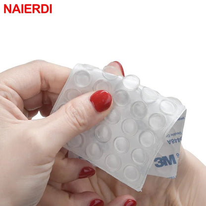 2 Packs NAIERDI Door Stopper Silicon Rubber Kitchen 160pcs Cabinet Self Adhesive Stop Damper Buffer Pad Furniture Hardware - Jaazi Intl