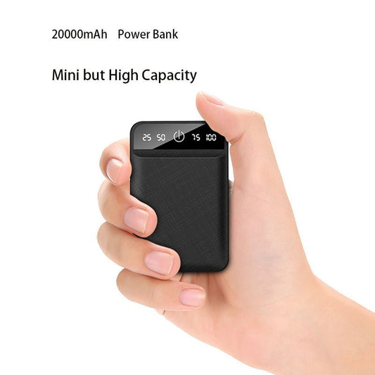 20000mAh Mini Charger Portable Two-way Fast Charging Power Bank Digital Display External Battery for iPhone Xiaomi Samsung - Jaazi Intl