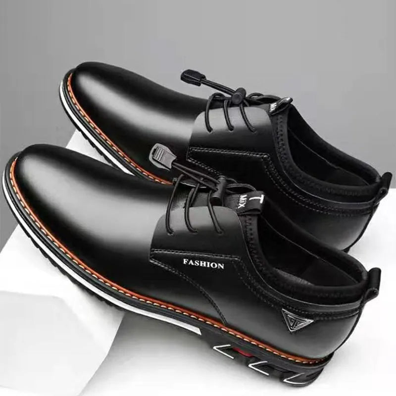 2021British Casual Single Shoes Leather Shoes Formal Shoes New Men Shoes Leather Cowhide Leather Shoes Men Comfortable Low-top - Jaazi Intl