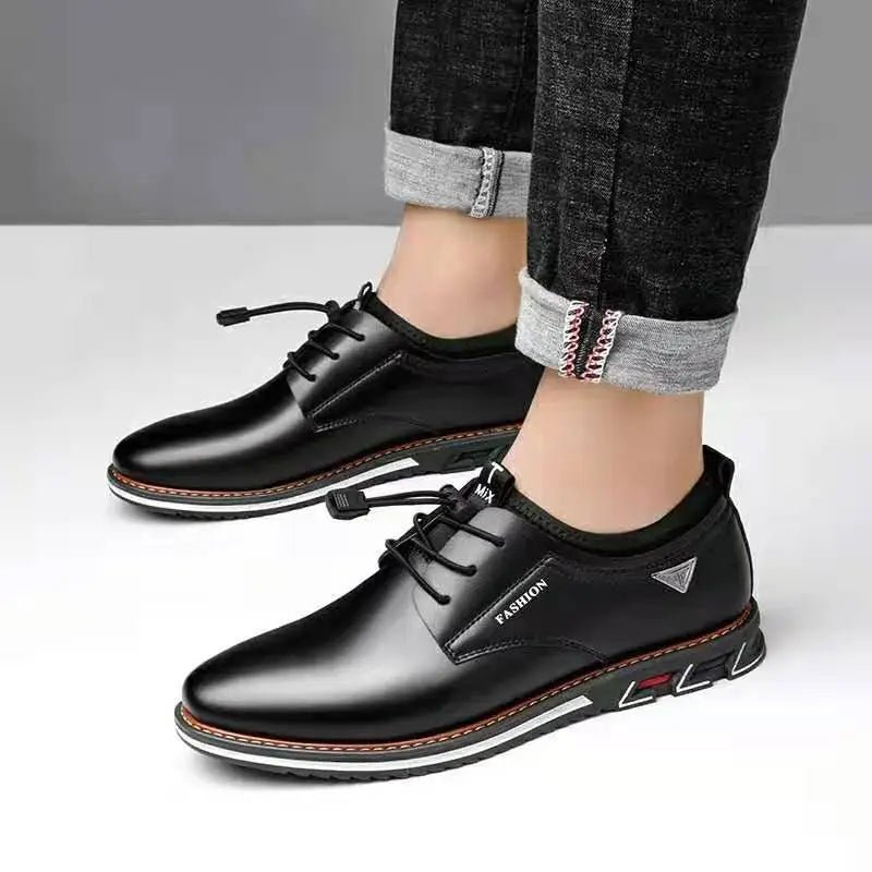 2021British Casual Single Shoes Leather Shoes Formal Shoes New Men Shoes Leather Cowhide Leather Shoes Men Comfortable Low-top - Jaazi Intl