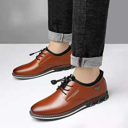 2021British Casual Single Shoes Leather Shoes Formal Shoes New Men Shoes Leather Cowhide Leather Shoes Men Comfortable Low-top - Jaazi Intl