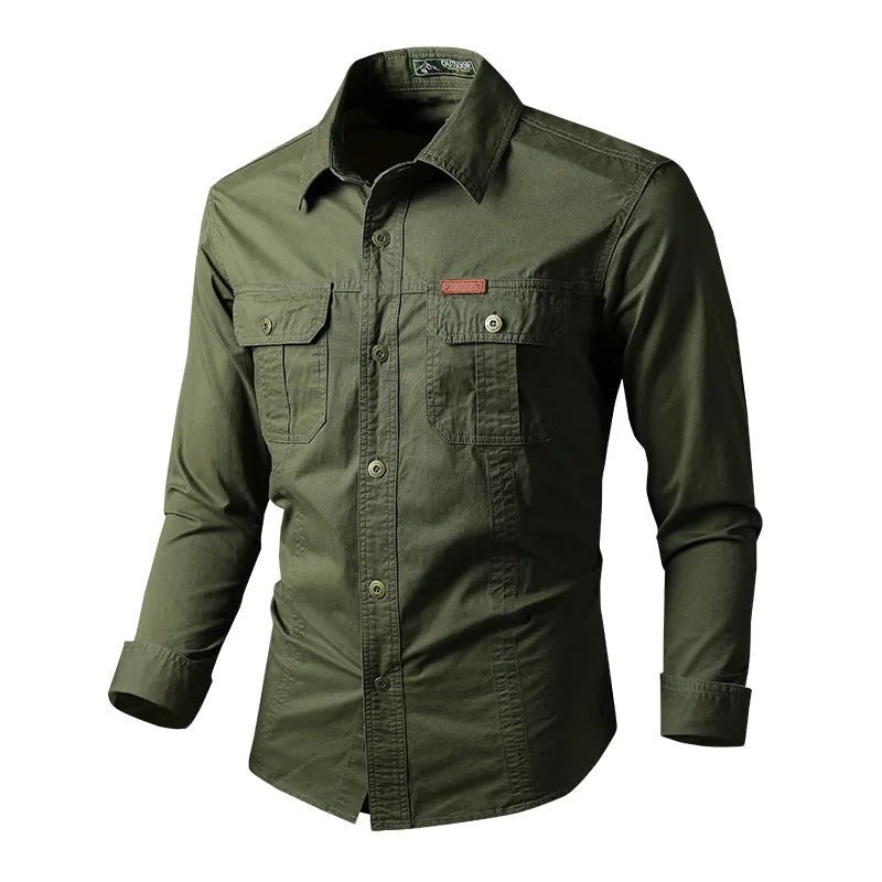 2022 New Army Tactical Shirts Men Spring Autumn Military Casual Slim Cargo Tops Outdoor Wear-resistant Long Sleeve Work Shirt - Jaazi Intl