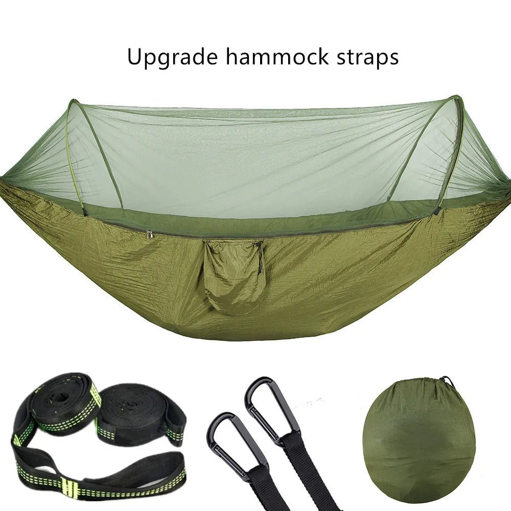 2023 Camping Hammock with Mosquito Net Pop-Up Light Portable Outdoor Parachute Hammocks Swing Sleeping Hammock Camping Stuff - Jaazi Intl