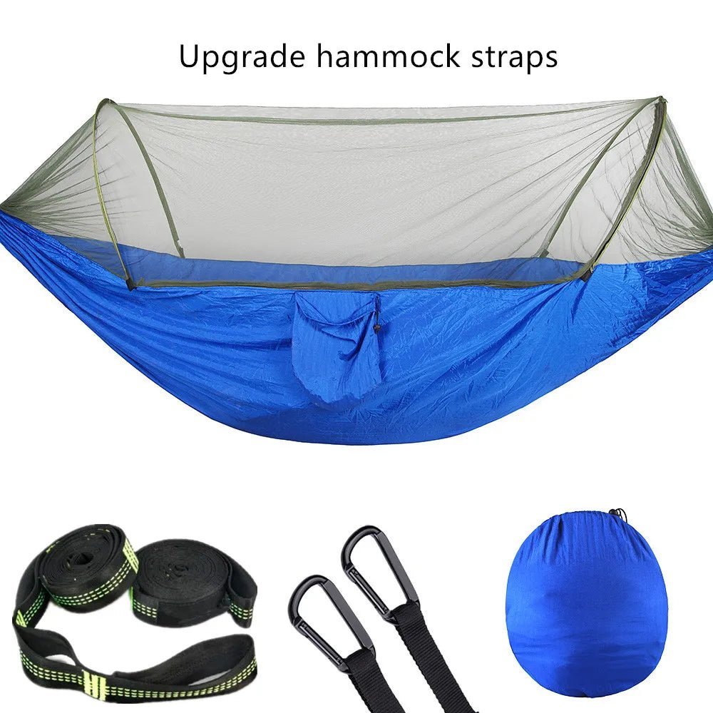 2023 Camping Hammock with Mosquito Net Pop-Up Light Portable Outdoor Parachute Hammocks Swing Sleeping Hammock Camping Stuff - Jaazi Intl