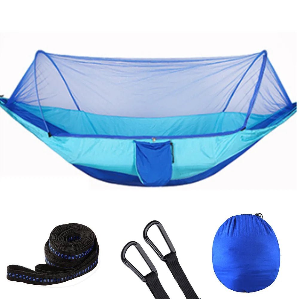 2023 Camping Hammock with Mosquito Net Pop-Up Light Portable Outdoor Parachute Hammocks Swing Sleeping Hammock Camping Stuff - Jaazi Intl