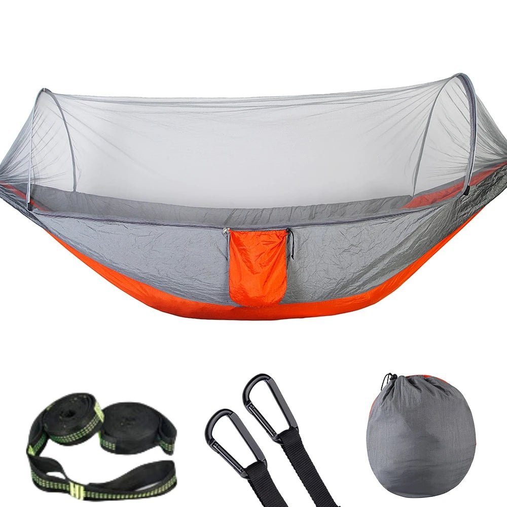 2023 Camping Hammock with Mosquito Net Pop-Up Light Portable Outdoor Parachute Hammocks Swing Sleeping Hammock Camping Stuff - Jaazi Intl