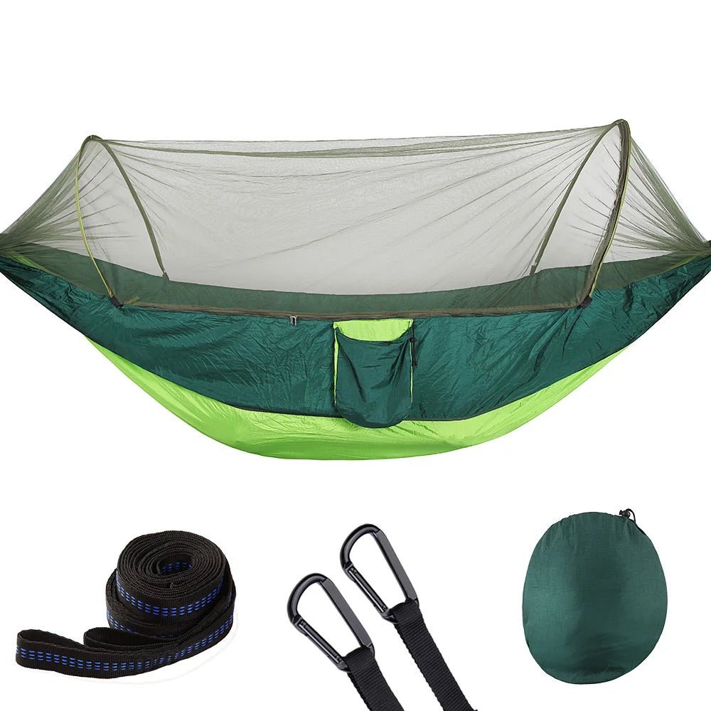 2023 Camping Hammock with Mosquito Net Pop-Up Light Portable Outdoor Parachute Hammocks Swing Sleeping Hammock Camping Stuff - Jaazi Intl