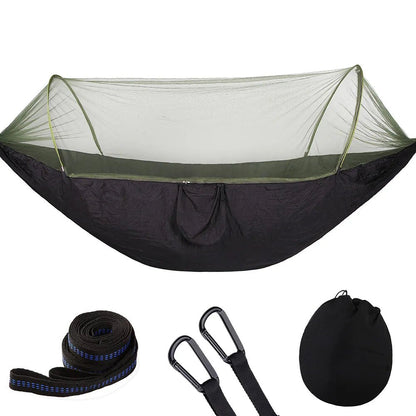 2023 Camping Hammock with Mosquito Net Pop-Up Light Portable Outdoor Parachute Hammocks Swing Sleeping Hammock Camping Stuff - Jaazi Intl