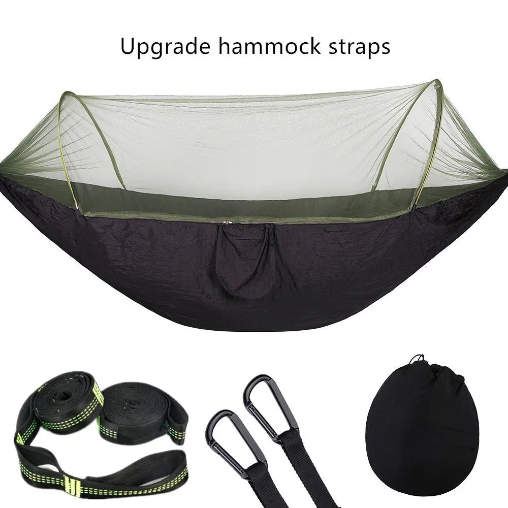 2023 Camping Hammock with Mosquito Net Pop-Up Light Portable Outdoor Parachute Hammocks Swing Sleeping Hammock Camping Stuff - Jaazi Intl