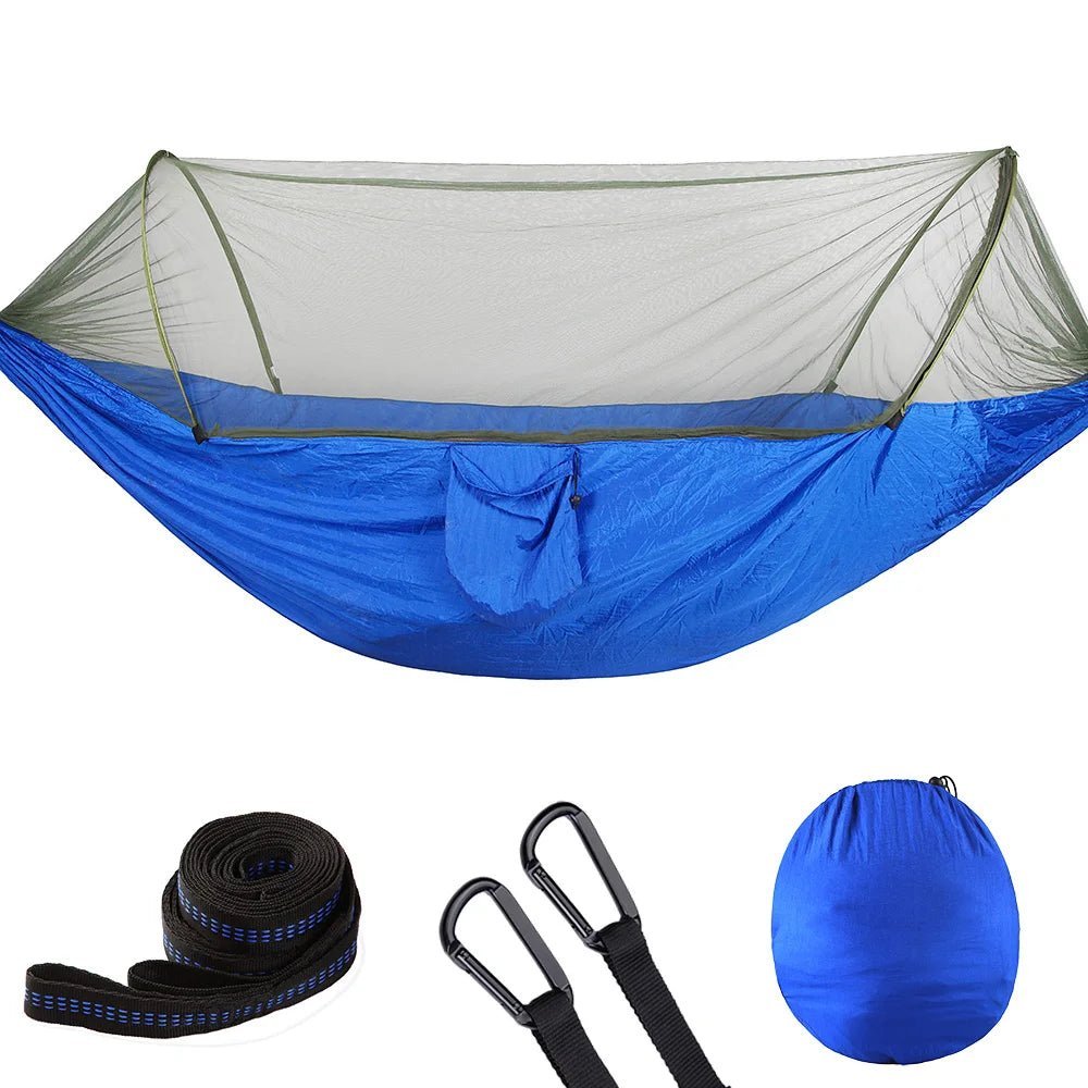 2023 Camping Hammock with Mosquito Net Pop-Up Light Portable Outdoor Parachute Hammocks Swing Sleeping Hammock Camping Stuff - Jaazi Intl