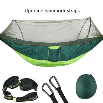 2023 Camping Hammock with Mosquito Net Pop-Up Light Portable Outdoor Parachute Hammocks Swing Sleeping Hammock Camping Stuff - Jaazi Intl