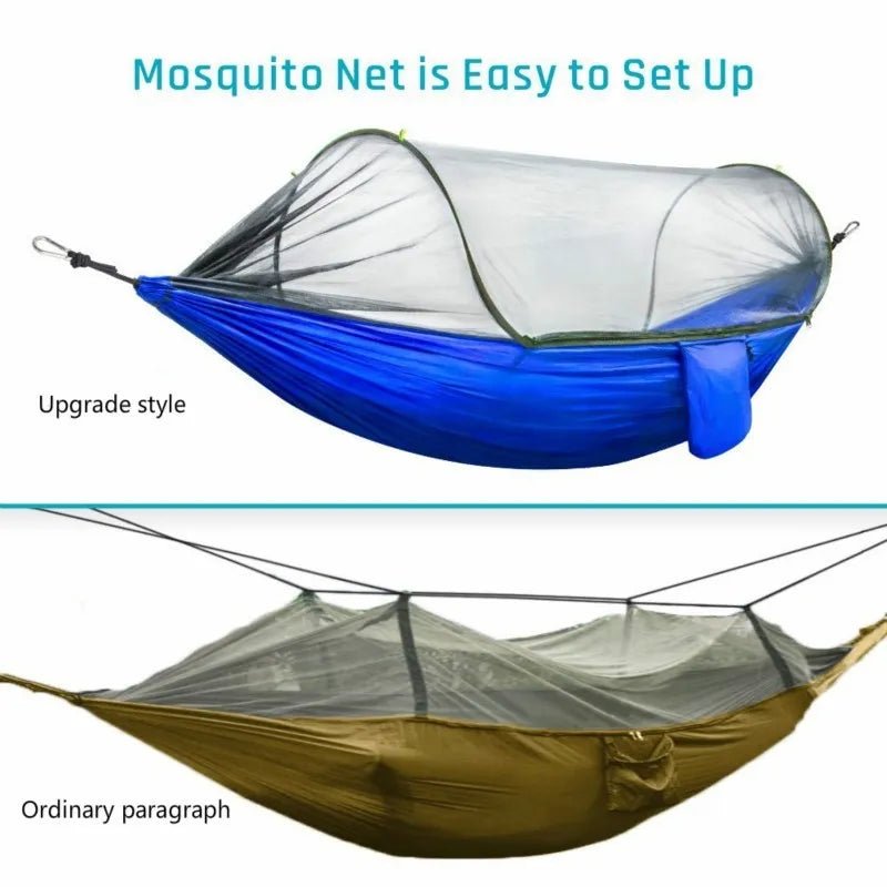 2023 Camping Hammock with Mosquito Net Pop-Up Light Portable Outdoor Parachute Hammocks Swing Sleeping Hammock Camping Stuff - Jaazi Intl