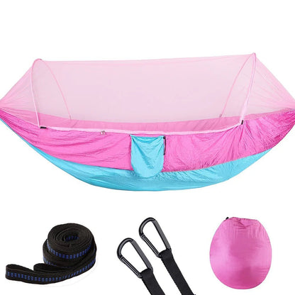 2023 Camping Hammock with Mosquito Net Pop-Up Light Portable Outdoor Parachute Hammocks Swing Sleeping Hammock Camping Stuff - Jaazi Intl