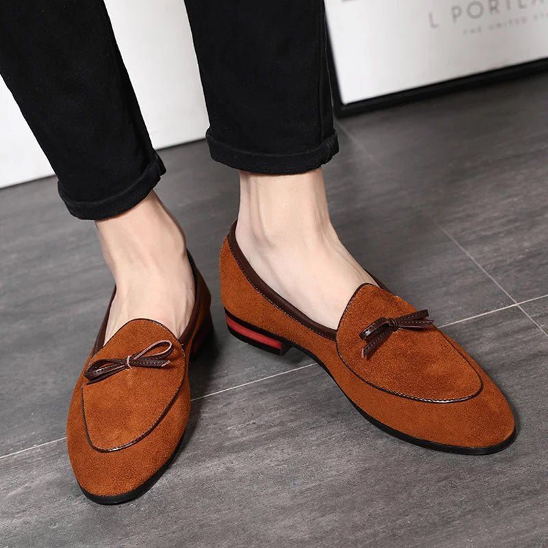 2023 Suede Leather Men Loafer Shoes Male Dress Business Casual Shoes Man Party Wedding Footwear Men Big sizeb 38-47 - Jaazi Intl