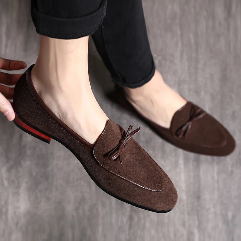 2023 Suede Leather Men Loafer Shoes Male Dress Business Casual Shoes Man Party Wedding Footwear Men Big sizeb 38-47 - Jaazi Intl