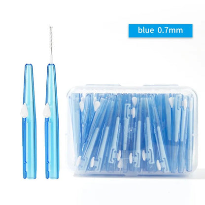 20Pcs/box L Shape Push-Pull Interdental Brush Orthodontic Toothpick Teeth Whitening Tooth Pick ToothBrush Oral Hygiene Care - Jaazi Intl