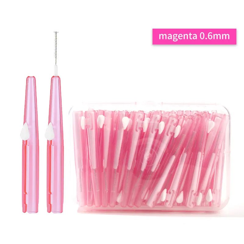 20Pcs/box L Shape Push-Pull Interdental Brush Orthodontic Toothpick Teeth Whitening Tooth Pick ToothBrush Oral Hygiene Care - Jaazi Intl