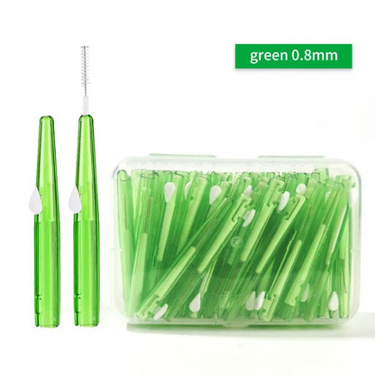 20Pcs/box L Shape Push-Pull Interdental Brush Orthodontic Toothpick Teeth Whitening Tooth Pick ToothBrush Oral Hygiene Care - Jaazi Intl