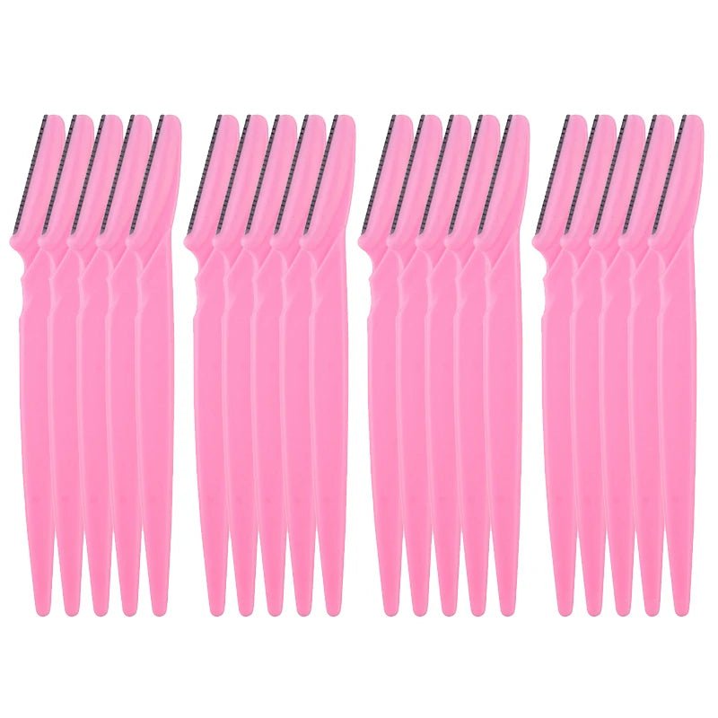 20Pcs/set Eyebrow Trimmer Face Razor Knife Eye Brow Blades Shaping Makeup Tools Facial Body Hair Removal Scraper Shaver - Jaazi Intl