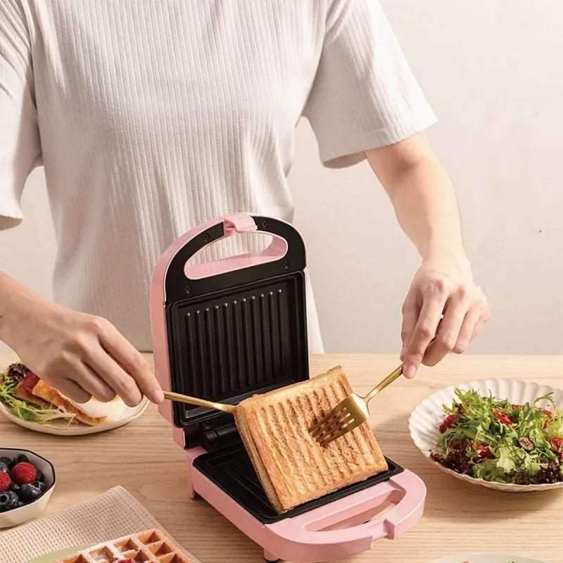 220V Sandwich Maker Home Electric Waffle Iron Machine Panini Baking Cake Oven Bread Muffin Breakfast Toaster Light Food Machine - Jaazi Intl