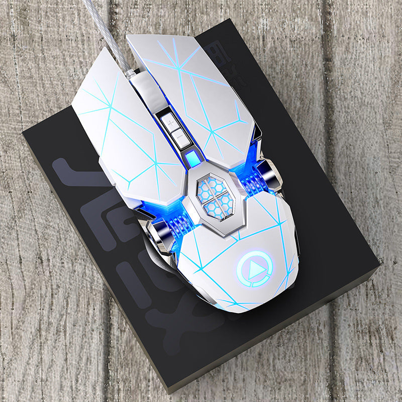 Silver Eagle Ghost Shark Gaming Mechanical Mouse Wired Mute Game USB Computer