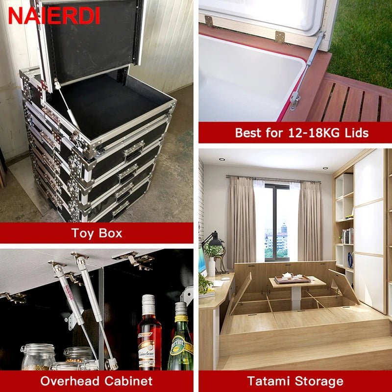 2/4/6/8PCS NAIERDI 6-15KG Furniture Gas Spring Hinges Kitchen Cupboard Cabinet Hydraulic Hinge Door Strut Lid Support Box - Jaazi Intl