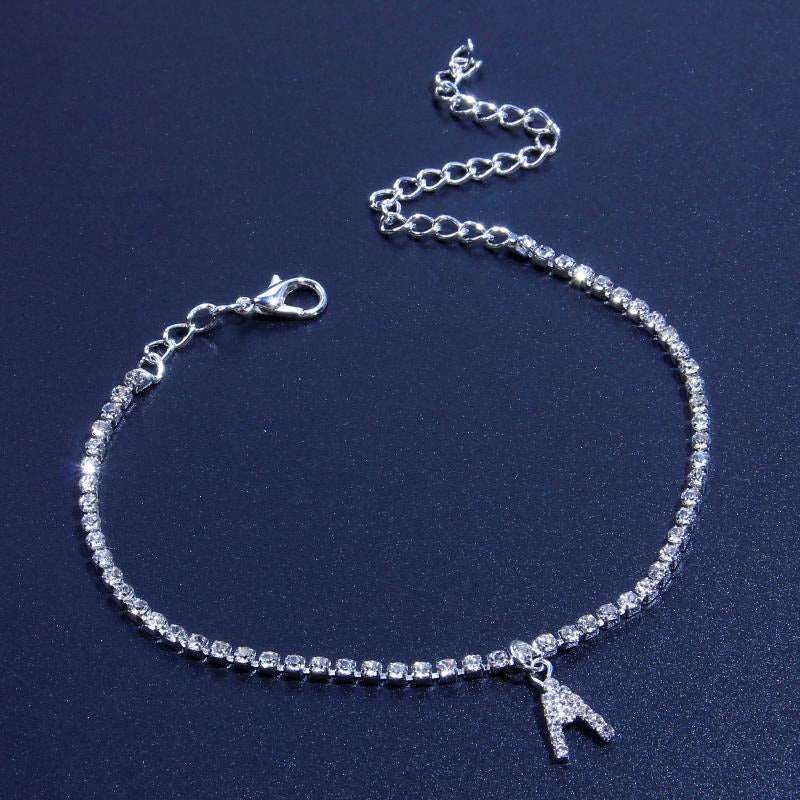 26 capital English alphabet alloy anklet - Jaazi Intl