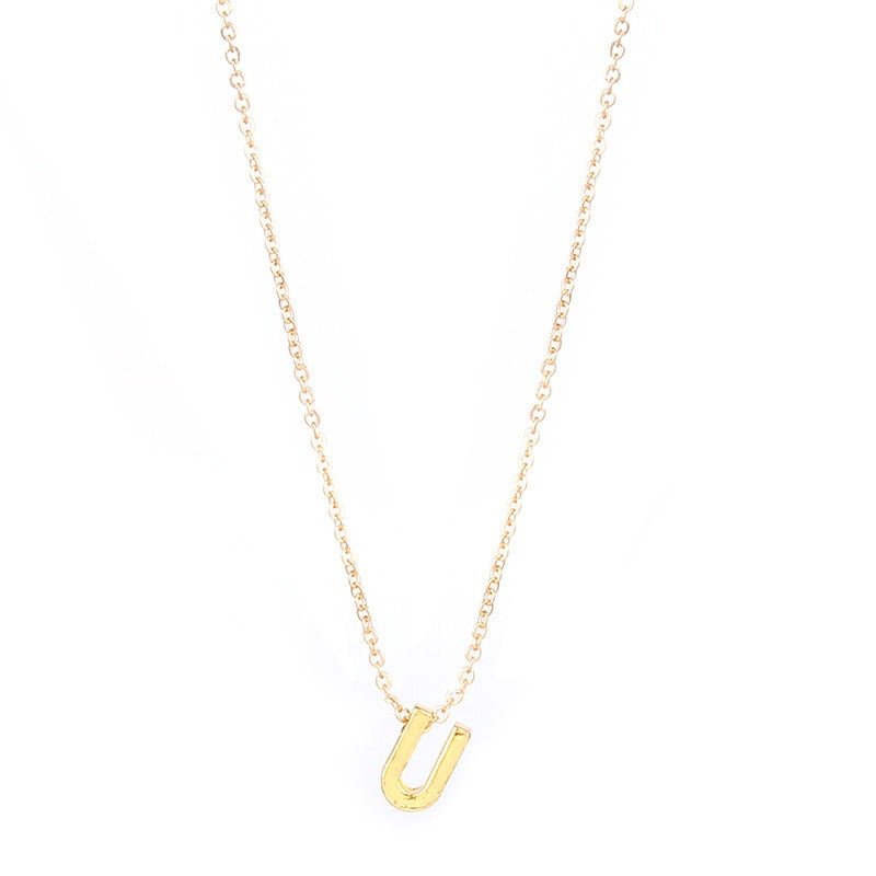 26 letter pendant necklace collarbone chain - Jaazi Intl