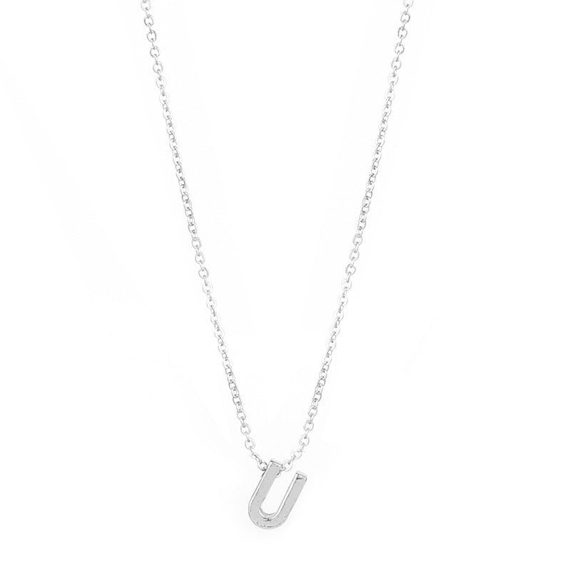 26 letter pendant necklace collarbone chain - Jaazi Intl